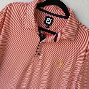 FootJoy Golf Shirt Polo Ryder Cup 1927 Trophy Large Red White Feeder Striped 848